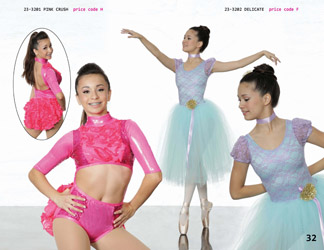 Modern lyrical lace ballet dance costume fuchsia aqua