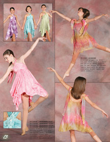Lyrical ballet dress blue pink tie die, floral gold