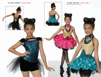 Lyrical bustle halter style tutu fuchsia teal competition dance costumes