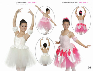 Ballet floral dance recital costume cream pink