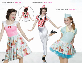 1940's ballet lyrical jazz jumpsuit dress ice cream print checkered