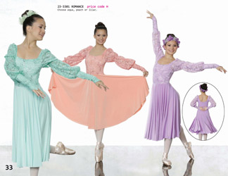 Lyrical ballet dance costume aqua peach lilac