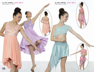 Modern lyrical ballet dance competition recital costume peach lilac aqua pink