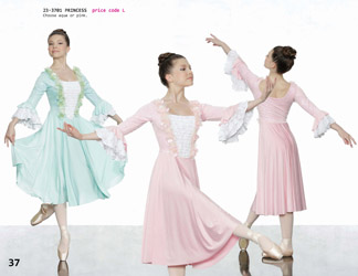 edwardian Period classical ballet dance costume aqua blue pink 
