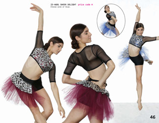 Modern lyrical dance competition 2 two piece costume sheer back half side skirt bustle