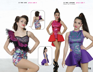 Modern lyrical genie dance competition costume red purple jewel print